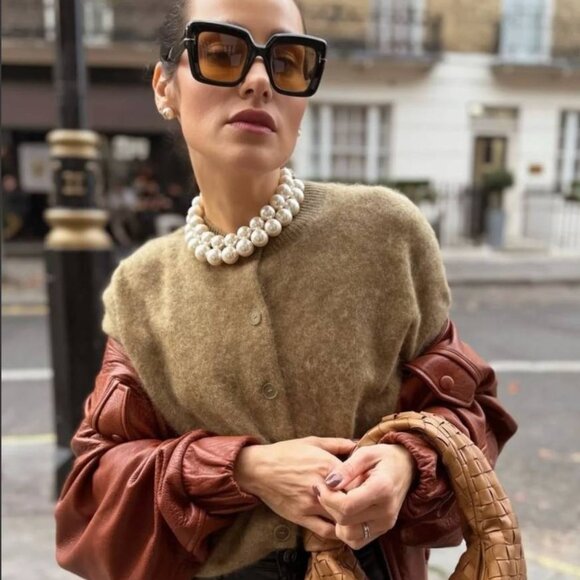 Tom Ford FT1157 52E Esme Square Sunglasses - Dark Havana/Brown main image 8